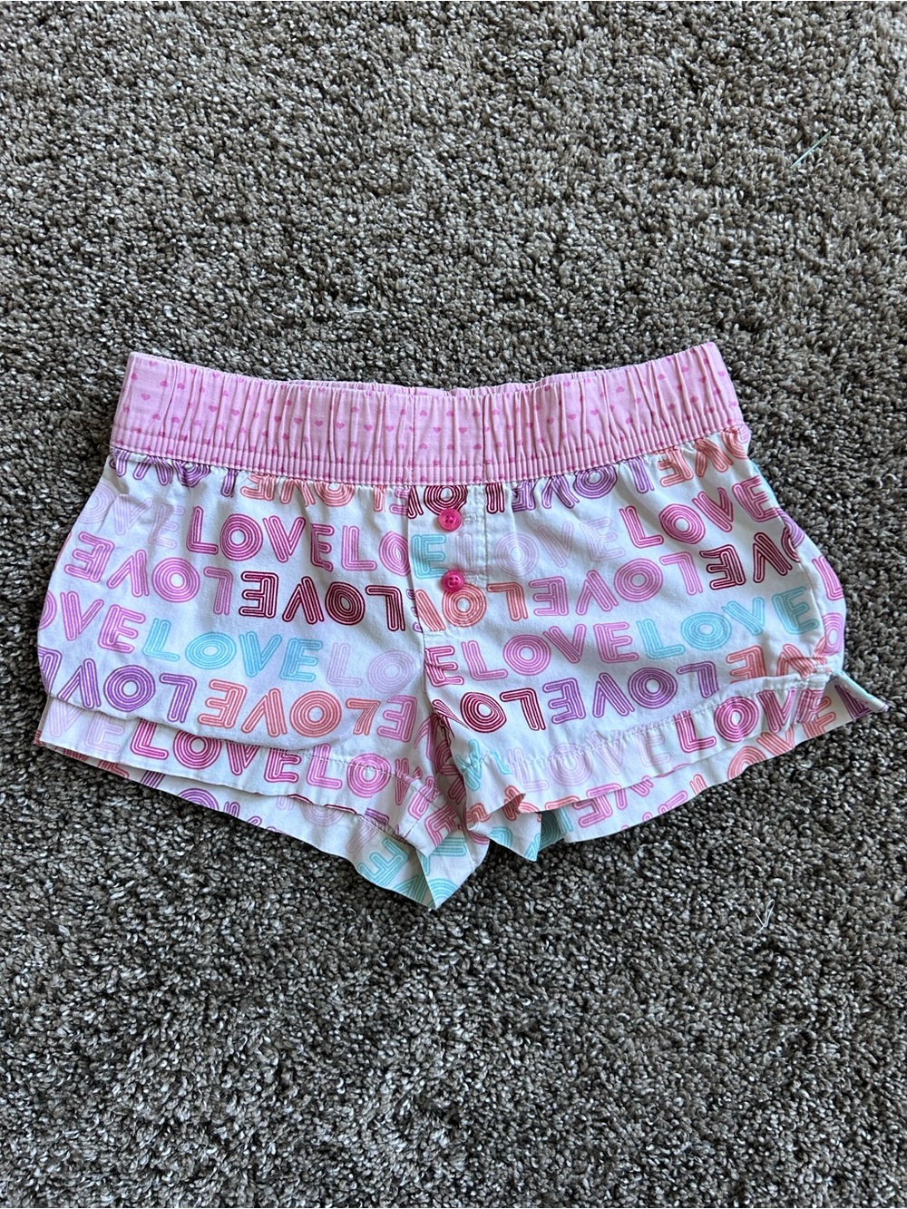 GAP Girls Pink Multicolor "LOVE" Print Boxer Shorts Size XS